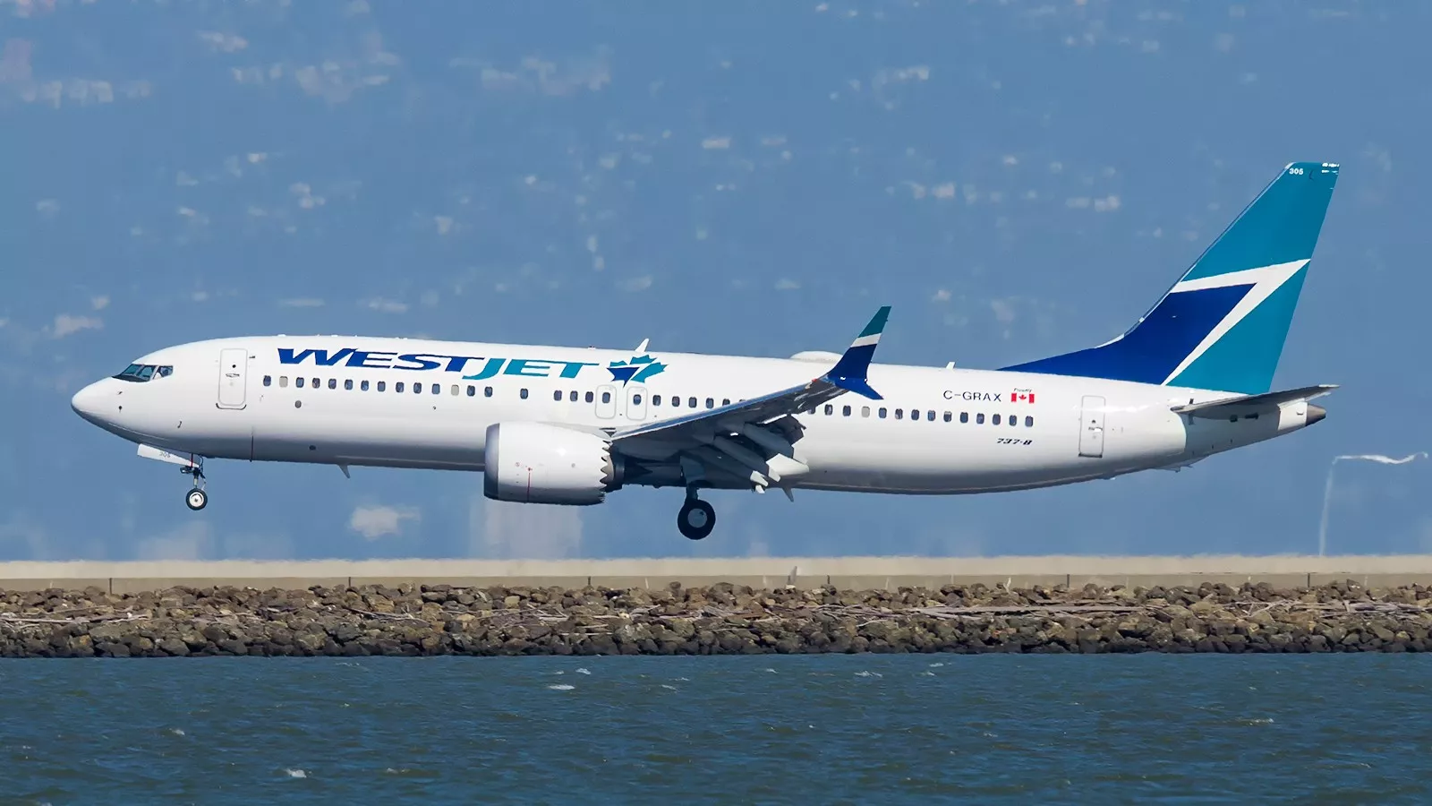 A Boeing 737 MAX 8 in service